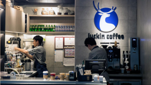 A Luckin Coffee shop in China