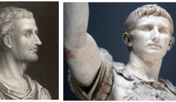 Roman historian Titus Livius (L) was a spin doctor for Emperor Augustus (R)