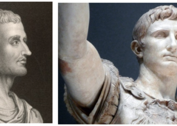 Roman historian Titus Livius (L) was a spin doctor for Emperor Augustus (R)