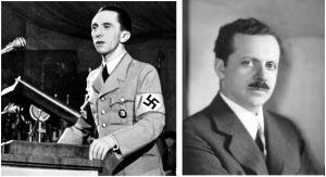 Joseph Goebbels (L) admired and capitalised the work of Edward Bernays (R)