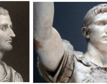 Roman historian Titus Livius (L) was a spin doctor for Emperor Augustus (R)